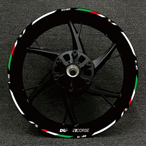ROANNY Felgenband Motorrad Rad Aufkleber Felge Für Ducati V4 797 748 1098 S 821 696 Monster 1100 Vorne Hinten Aufkleber Full Set Aufkleber (Color : 26)