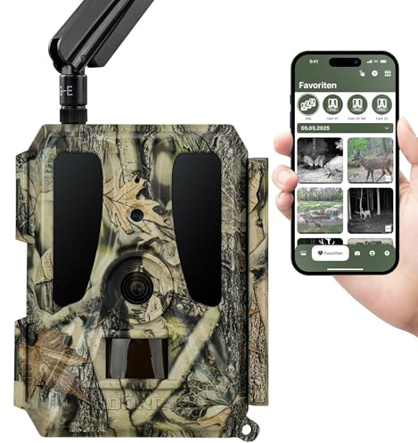 DÖRR Cloud Pro 4G 60°, Simlockfrei, Wiederaufladbare Wildkamera, App | Bewegungsmelder, Tag- & Nachtaufnahmen, 24MP Bild- & Full HD Videoversand 1080P, Infrarotblitz unsichtbar, App kostenfrei