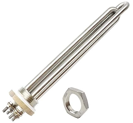 heating element 12v 600w 1BSP Heating Element Tubular Electric Heater Immersion Solar Water Heater Element /5 (Color : Heater and nut, Size : 12v 600w BSP)