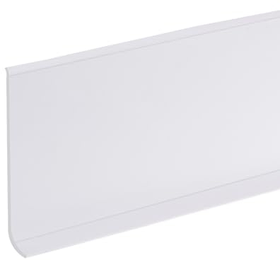 QUARKZMAN Zócalo Flexible de Moldura Adhesiva de Pvc para Paredes, Molduras de Zócalo Autoadhesivas de 20 Pies X 4 Pulgadas, Base de Zócalo Pelable Y Pegable, Esquina Blanca
