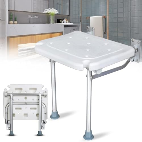 Duschsitz Klappbar Wandmontage Duschklappsitz Mehreren Ablauflöchern Klappsitz Dusche Badewannensitz Mit Rutschfesten Füßen Duschhocker Dusche Sitzgelegenheit Stuhl Hocker