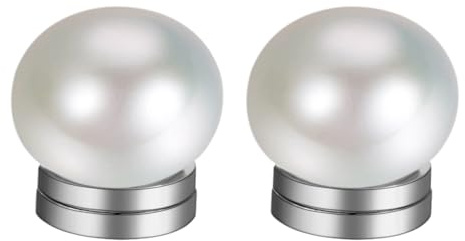 Flongo magnet pärlor örhängen för kvinnor: falsk plugg utan öronhål öronklämma magnetiska pärlörhängen rostfritt stål öronklämmor ingen piercing vita runda pärlor örhängen 6–10 mm smycke present