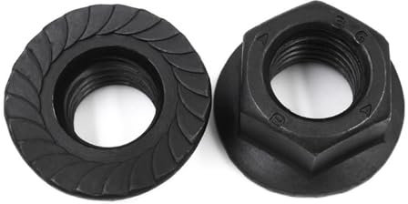 2-10 Stück M3 M4 M5 M6 M8 M10 M12 Schwarz A2-70 304 Edelstahl Sechskantkopf gezackte Spinlock Flanschmutter Kontermutter DIN6923(M4(10pcs))
