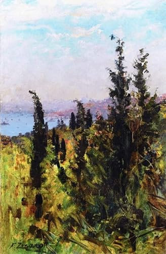 IPLUPJDY Bilder Moderne Abstrakte Leinwand Kunst Bilder Druck Wandgemälde Blick über das goldene horn von fausto Zonaro Druck Leinwand Malerei für Heimdekoration 60x90cm