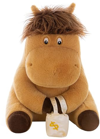 champracer Pferd Plüschtier,Realistische Plüsch Pferd Wie Echte StoffPferd Kuscheltier Lebensecht Stehend Pferd StofftierPlüschtier für Schlafzimmer Wohnzimmer Dekoration, Dunkelbraun (38 cm,Pferd)