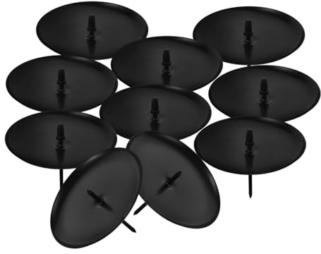 MAGICLULU Bougeoir en Métal Rond pour Bougies Noires Support Décoratif pour Bougies Piliers pour Mariage Noël 10 Pièces