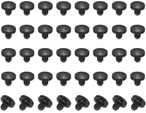 PATIKIL 3mm Diameter Silicone Hole Plug, 40 Pcs Round Snap in Type Locking Furniture Button Protective Cover Cap Head Fit for 2.5-3mm Hole for Seal Bulkhead Cylinder Hole, Black