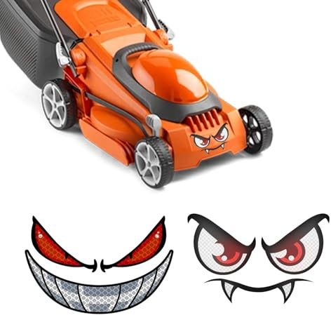 CHSEROK 2 Stück Aufkleber Mähroboter, Augen Aufkleber Mähroboter, PVC Reflektierende Stickers, für Rasenmäher, Motorräder, Helme