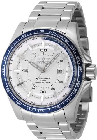 Invicta Speedway 48074 Herren Uhr - Wasserdicht - Analog - Automatikuhr - Edelstahl mit silbernen zifferblat - 50mm