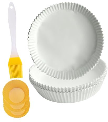 OFFSCH Lot De 50 De Papier Sulfurisé Blancs Absorbant L'huile Résistants À La Chaleur Lavables Au Lave-vaisselle Non Lavables Pour Accessoires Airfryer