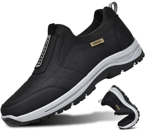 Scarpe Terapeutiche Per Diabetici Da Uomo Scarpe Da Corsa Scarpe Alluce Valgo Piedi Gonfi, Scarpe Da Ginnastica Leggere E Traspiranti Antiscivolo Scarpe Ortopediche Per Artrite Edema,Black-43 EU