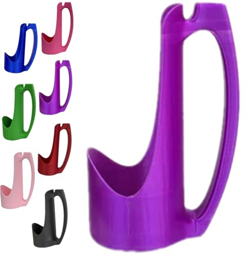 Slim Can Holder with Handle, 2025 New Reusable Energy Drink Holder with Handle, 3D Printed Grip for Soda, Beer & Beverages (Purple)