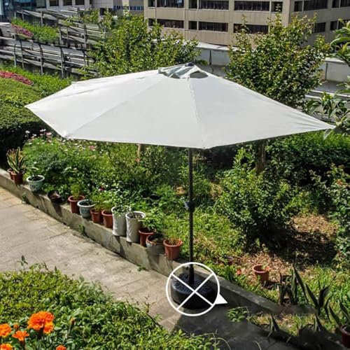 300cm Terrassenschirm Outdoor Halbrund Balkon Sonnenschirm mit Kurbel, UV-Schutz für Garten, Terrasse, Markt, Pool - Weißer Gartenschirm
