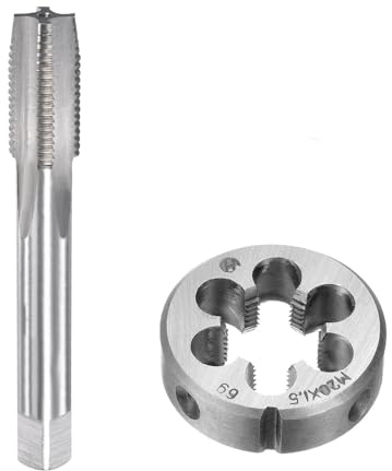Crozgan M20 X 1.5 Metric Tap and Die Set,HSS Hand Threading Tapping Tools,Machine Thread Screw Tap with Round Threading Die for Nut Screw Bolt Thread Repair