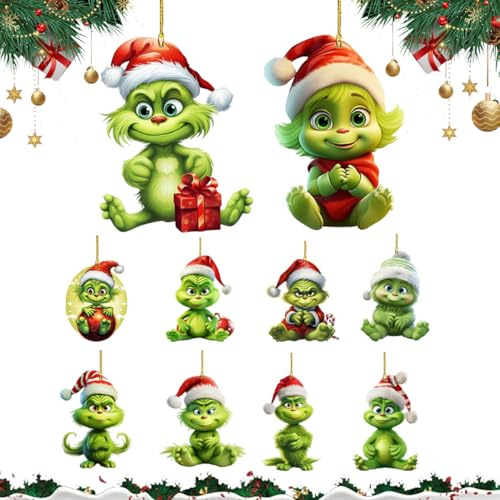 10 Stück Weihnachtsbaum Dekorationen,Weihnachtsbaumschmuck, Hängende Ornament,Deko Weihnachten, Christbaumschmuck,Geeignet Zuhause, Urlaub, Party