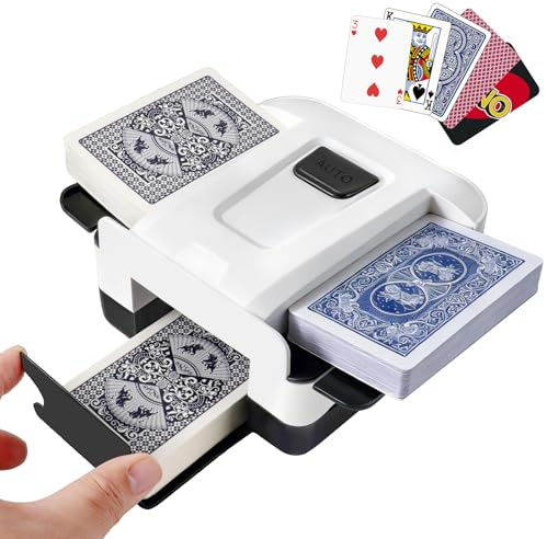 MOXYOY Automatic Card Shuffler Machine,Small Portable Electric Shuffling Machine, One/Two Deck Card Shufflers Sorter,5s Quick Shuffle & USB Rechargeable for Family Party Card Games