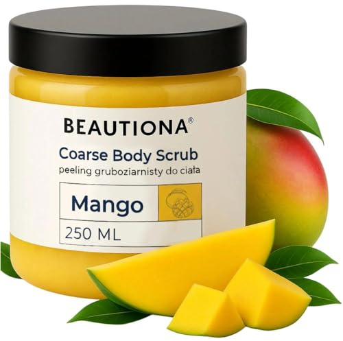 Sugar Body Scrub 250 ml – Mango – Zuckerpeeling für Körperpflege – sanftes Peeling mit Mandelöl & Rizinusöl – glättet & pflegt die Haut, vegan & Made in EU