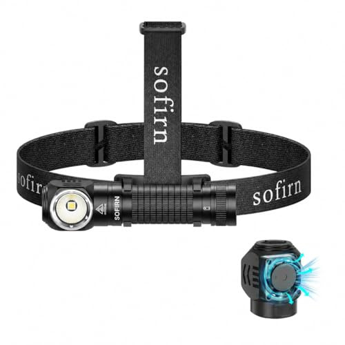 Sofirn HS45 Stirnlampe LED wiederaufladbar, aktiver Kühlung 3200LM Kopflampe, konstante Lichtleistung ohne Leistungsabfall, USB-C aufladbar, IPX6 wasserdicht für Reparatur, Arbeit, Outdoor und Camping