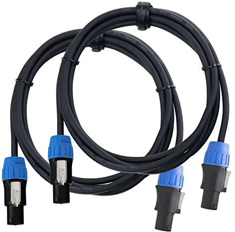 Pronomic pro-line BOXSP1-2.5 Lautsprecherkabel 2x 1,5 mm² - 1 Paar professionelle Boxenkabel für DJ & PA - Länge: 2,5 m - Stecker: 2-Pol Speakon-kompatibel - Spannzangen-Zugentlastung - Schwarz