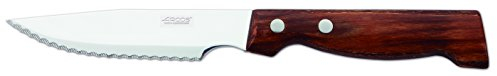 Arcos Coltelleria da Tavola - Coltello Bistecca Coltello Tavola - Lama Acciaio Inossidabile Nitrum 120 mm - Manico Legno Compresso Colore Marrone
