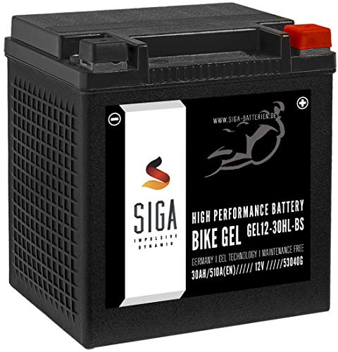 SIGA YIX30L-BS GEL Motorradbatterie 12V 30Ah YTZ30L-BS 53040 GT30-3 HVT-02