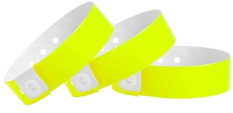 500 WristCo Neon Yellow Premium Multi-Layer Vinyl Wristbands for Events – Extended Wear, Tamper-Proof, Stronger Plastic – Bracelet for Hospital ID, Concert Entry, Party Event, VIP Identification