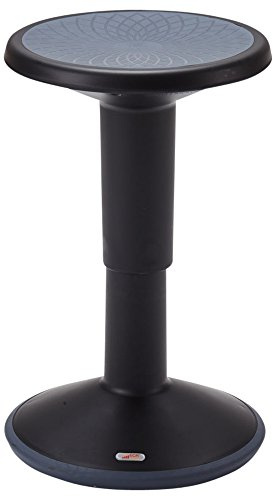ECR4Kids SitWell Wobble Stool, Adjustable Height, Active Seating, Black