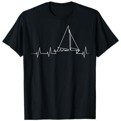 Funny Sailboat Heartbeat Shirt | Cute Love to Sail Tee Gift T-Shirt