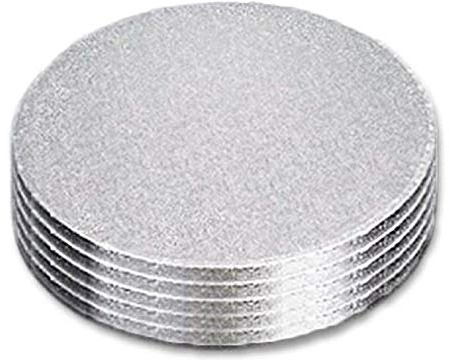 Decoraciondulce - 10 x Bases Redonda Plata de 1.2 Cm. Altura con diametro (40cm)