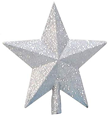 Molinter Weihnachtsbaumspitze Christbaumspitzen Baumspitze Weihnachtsbaum Stern Weihnachtsstern Baumschmuck für Weihnachten Deko (Silber, 15CM)