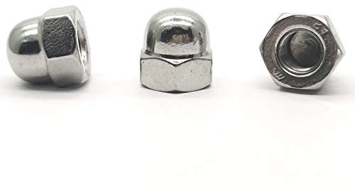 M10X1.25mm 304 Stainless Steel Fine Thread Hex Acorn Cap Nuts Decorative Nut Caps 5pcs