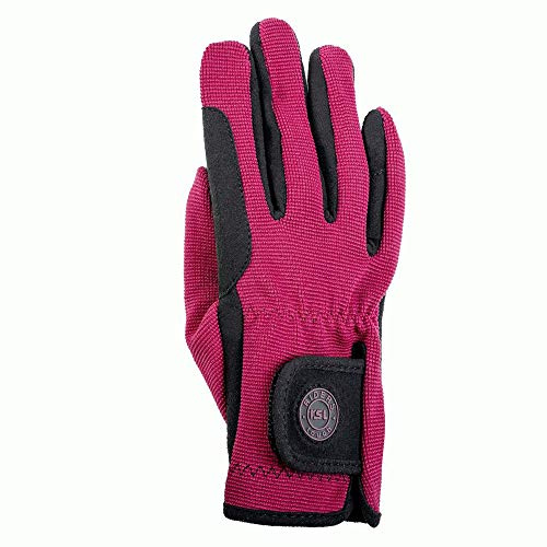 USG 11310038-039-299 HOLLY Kinder Reithandschuhe, Brombeer/Schwarz, Größe: 4XS