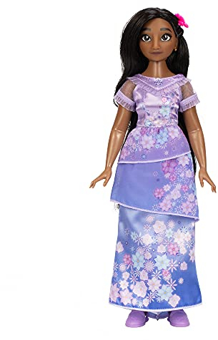 Disney Encanto Mode-Puppe Isabela 29cm, bewegliche Gelenke, ausziehbares Outfit, Schuhe, Brille, braunes Haar, für Mädchen ab 3 Jahren