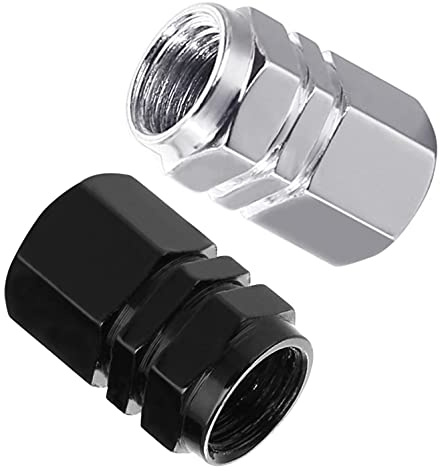 8X Tapones Deportivos y Ligeros para Las Rueda del Coche, Moto, Bicicleta o patín, en Aluminio Modelado con un Anillo de Sellado. (Mixto)
