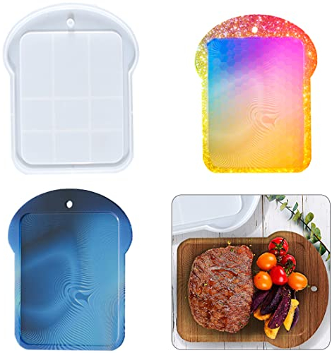 Voyyphixa Moule Resine Epoxy Plateau Moules en Silicone Coaster Moule de Plateau Fruits pour Résine de Assiette de Rectangulaire Moules de Coulée DIY Planche à Découper Napperon (Pallet molds)