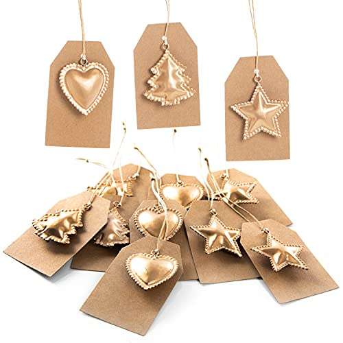 Logbuch-Verlag 12 Namensanhänger Weihnachten für Geschenke Geschenkanhänger 9,5 x 5,5 cm mit gold