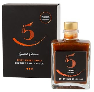 Chilli No. 5 | Chili dulce picante, edición limitada, salsa de chile y ajo, vegana, sin gluten, sin colorantes ni aromatizantes artificiales, botella de 100 ml