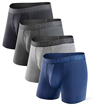 DAVID ARCHY Boxer Uomo in bambù Ultra Morbido, Mutande Boxer Bamboo Comodi, Intimo Maschile ，Traspiranti, 4 Paia