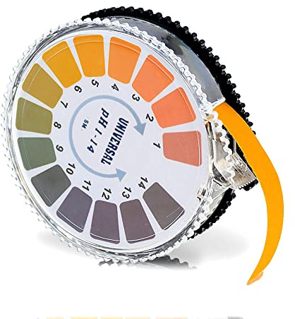2 Stück Universal pH Test Papierstreifen pH Teststreifen Rolle, 1-14 ph Wert Teststreifen für Wasser, Kosmetik, Lebensmittel und Aquarien, 5 m/Rolle
