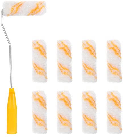 DOITOOL 1set Mini Rulli per Pittura Rulli da Parete Cotone con Manico per Ufficio e Negozio per Adulti e Strumenti Professionali per Verniciatura