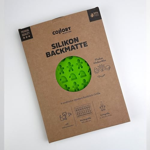 Collory Esterilla de silicona para hornear golosinas de Navidad (aproximadamente 2,5 cm), galletas para perros, molde de chocolate, molde para caramelos, Navidad, antiadherente y apto para alimentos