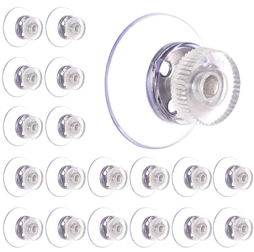 YUFFQOPC 12 Stück Klemm Saugnapf Durchsichtige Kunststoff Saugnapf Saugnapf Haken Fenster Klein Durchsichtige SaugnäPfe Fenster Saugnapf Haken SaugnäPfe FüR Fenster Haken Mit Saugnapf 25mm,Mit Haken