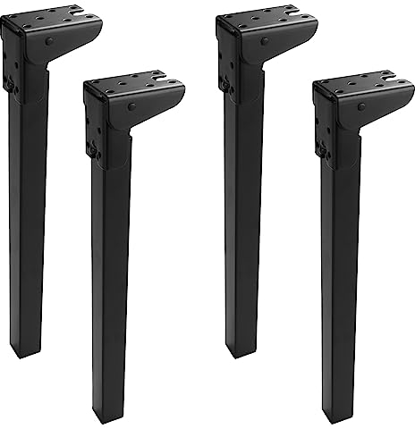 GOYADA 4 Stück Tischbeine Klappbar 35 cm, Tischbeine Edelstahl Schwarz 90 Grad für Tisch, Bett, Sofa, Laptop-Tischbeine, Schrank