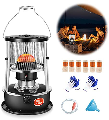 Kerosin-Ofen-Heizung, Kerosin-Ofen für Zelte, 4,5 l Dochtheizung, Outdoor-Notheizung, Konvektions-Campingkocher, 8900 BTU, mobiler Brenner für Winterwandern, Jagd, Camping, Eisfischen, Weihn