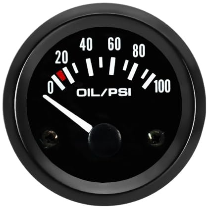 ETOPARS Kfz Auto Öldruckanzeige 2 52mm Auto Öldruckmesser Messgerät Motor Psi Öldrucktester Zeiger Anzeige Öldruck Fahrzeug Weiß Lichtanzeige Instrument