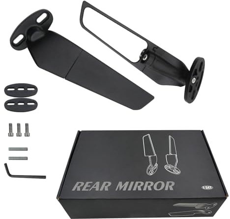 UTV Ranger Side Mirrors, 1 Pair of Motorcycle Rearview Mirror 360° Rotating Motorbike Wing Mirror Adjustable Flat Motorbike Mirrors for Nin-ja 300/400/650/ZX6R/ZX10R