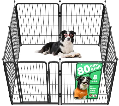 FXW Aster Welpenauslauf für Garten & Camping, 80 cm, 8-teilig | Einfacher Aufbau, Robuste Ausführung, Flexible Formen, Für kleine und mittelgroße Hunde, Patentiert