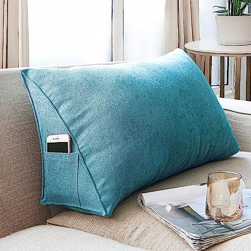 MGEMJMJ Einfarbiges Dreieckiges Kopfteilkissen, Dreieckkissen-lesekissen, Polsterpositionierungsunterstützung, Keilkissen Abnehmbar(Size:120x20x35cm,Color:C)