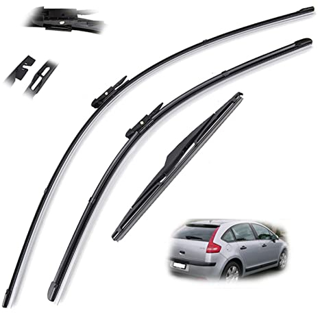 Escobillas de limpiaparabrisas para Citroen C4 Hatchback 5 Puertas Ventana Trasera Delantera 2004 2005 2006 2007 2008 2009 2010