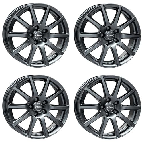 4x Rial Felgen Alufelgen Milano 7.0Jx17 ET47 5x112 titanium kompatibel mit VOLKSWAGEN Beetle Caddy Cross Touran E-Golf EOS Golf Jetta Passat